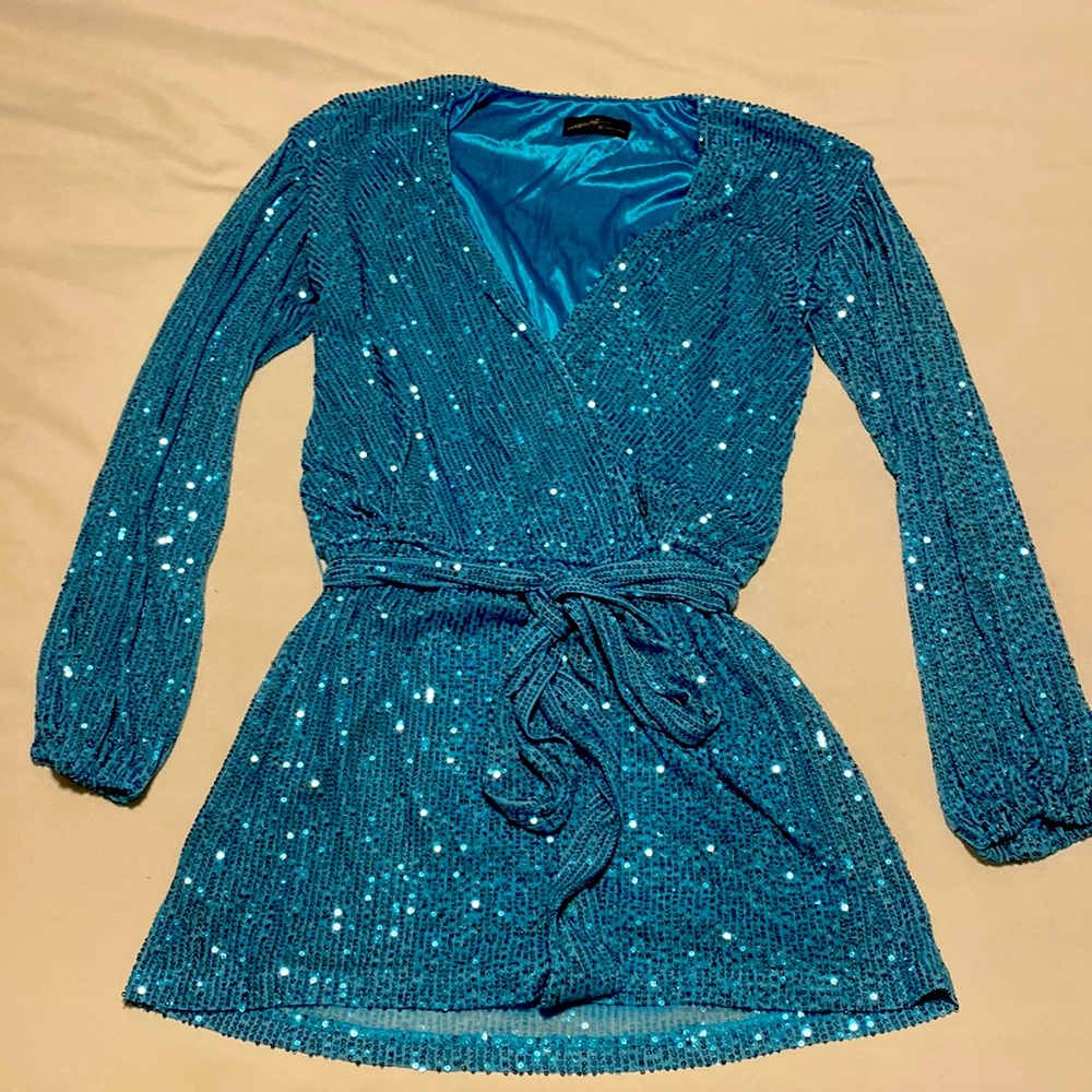 brand new VICI sequin drape romper